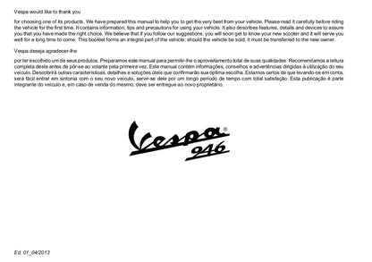 2014 Vespa 946 Owner's Manual | Multi