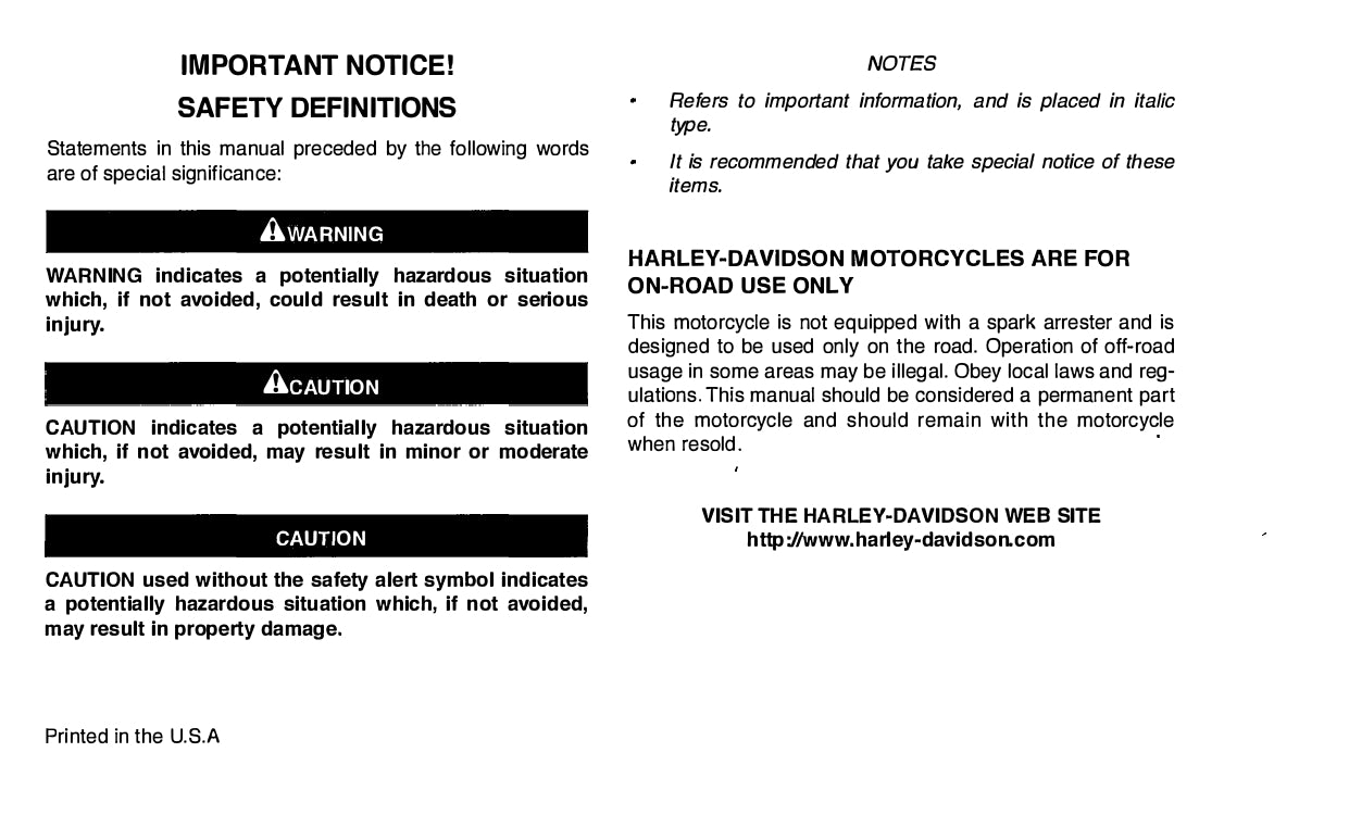 2003 Harley-Davidson Softail Owner's Manual | English