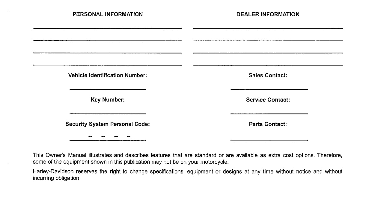 2014 Harley-Davidson Touring Owner's Manual | English