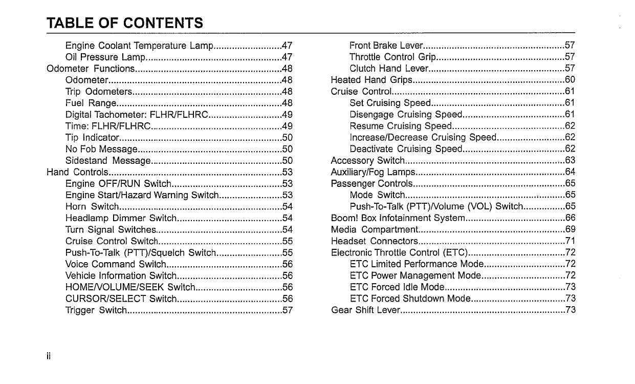 2014 Harley-Davidson Touring Owner's Manual | English