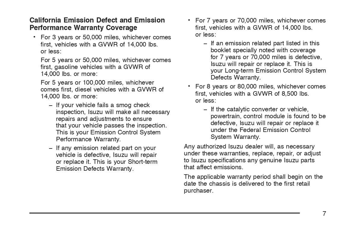 2007 Isuzu F-Series Owner's Manual | English