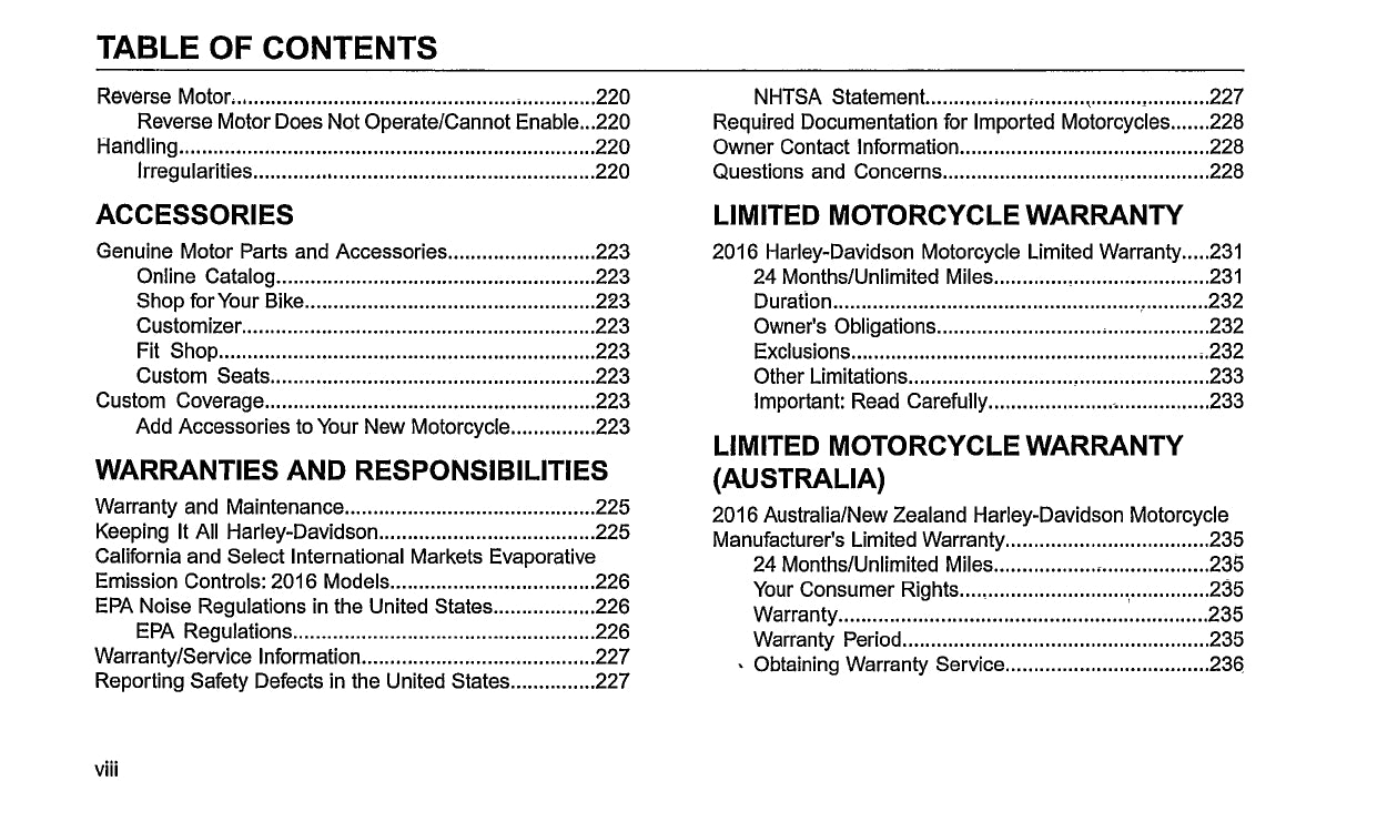 2016 Harley-Davidson Trike Owner's Manual | English