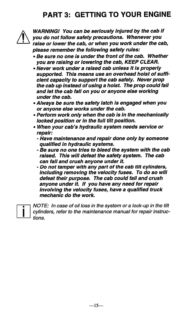 1990-1999 Peterbilt Owner's Manual | English