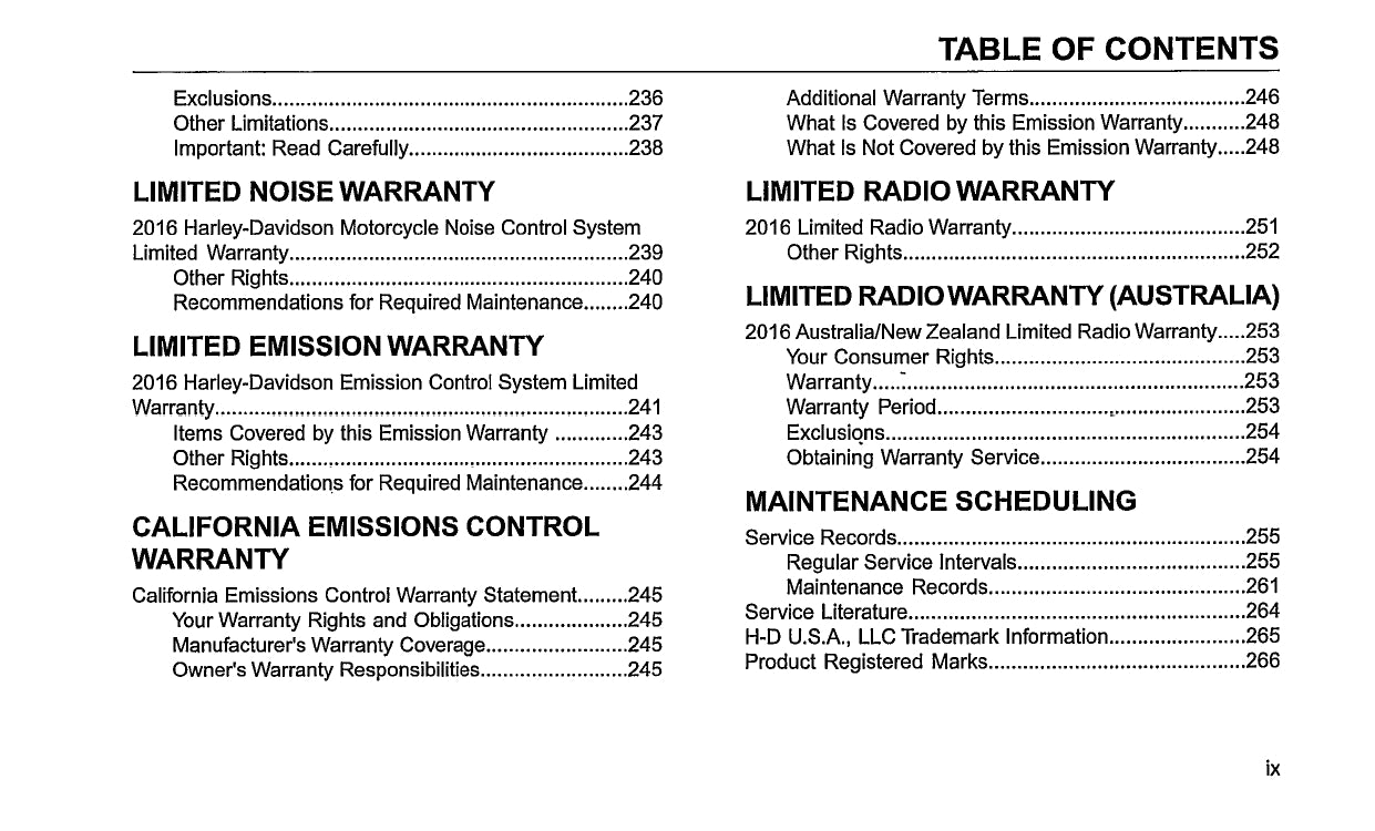 2016 Harley-Davidson Trike Owner's Manual | English