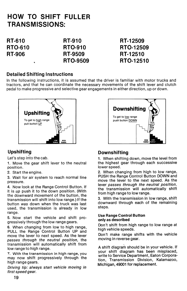 1981 - 1986 Peterbilt 359 Bedienungsanleitung | Englisch