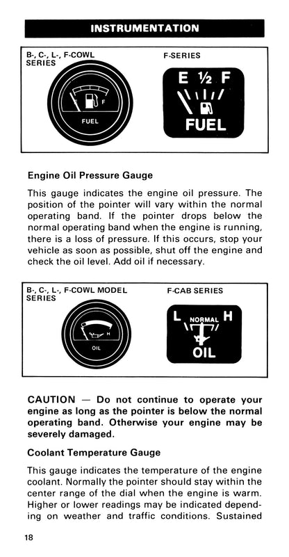 1985 Ford Medium Duty / 600 / 700 / 7000 Owner's Manual | English