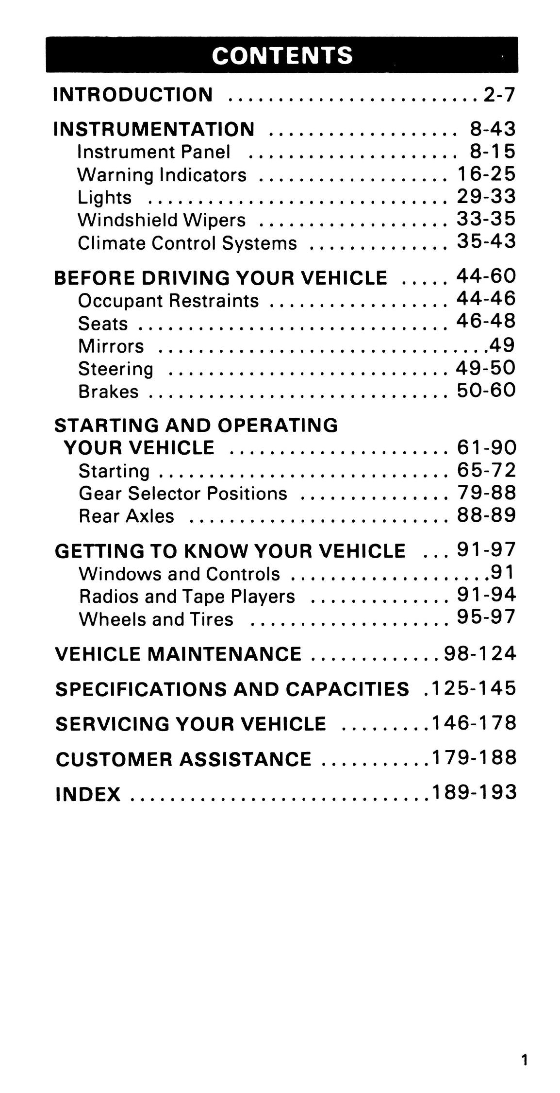 1985 Ford Medium Duty / 600 / 700 / 7000 Owner's Manual | English