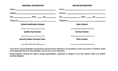 2005 Harley Davidson Softail Owner's Manual | English