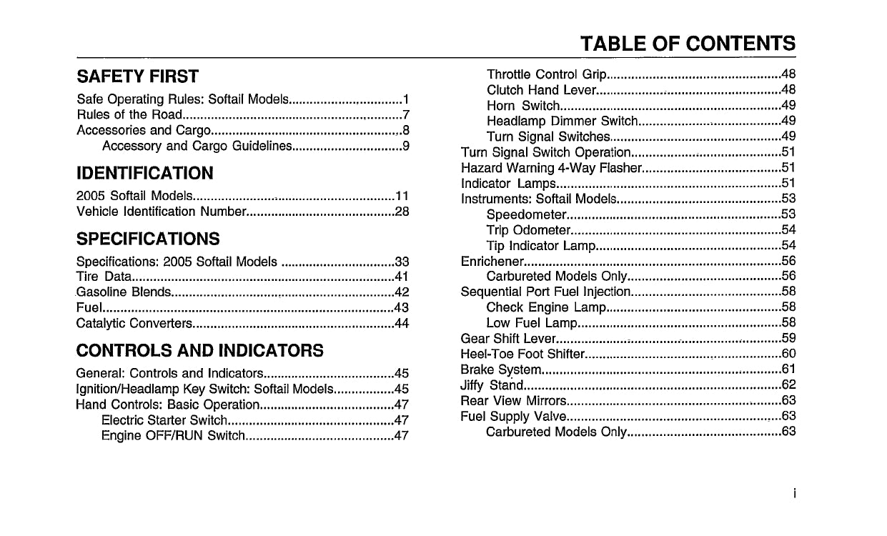 2005 Harley Davidson Softail Owner's Manual | English