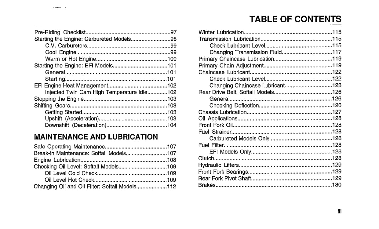 2005 Harley Davidson Softail Owner's Manual | English