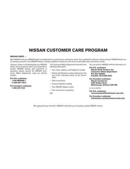 2011 Nissan Frontier Bedienungsanleitung | Englisch