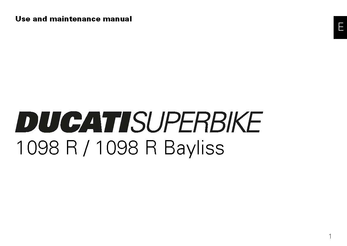 2009 Ducati Superbike Bedienungsanleitung | Englisch