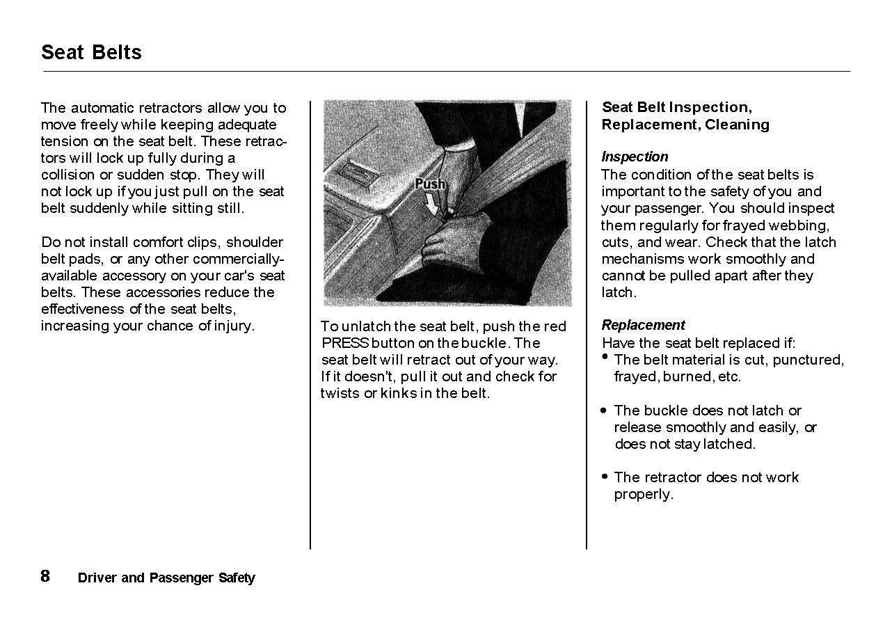 1991 Acura NSX Owner's Manual | English