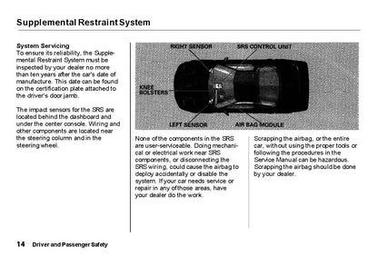 1991 Acura NSX Owner's Manual | English