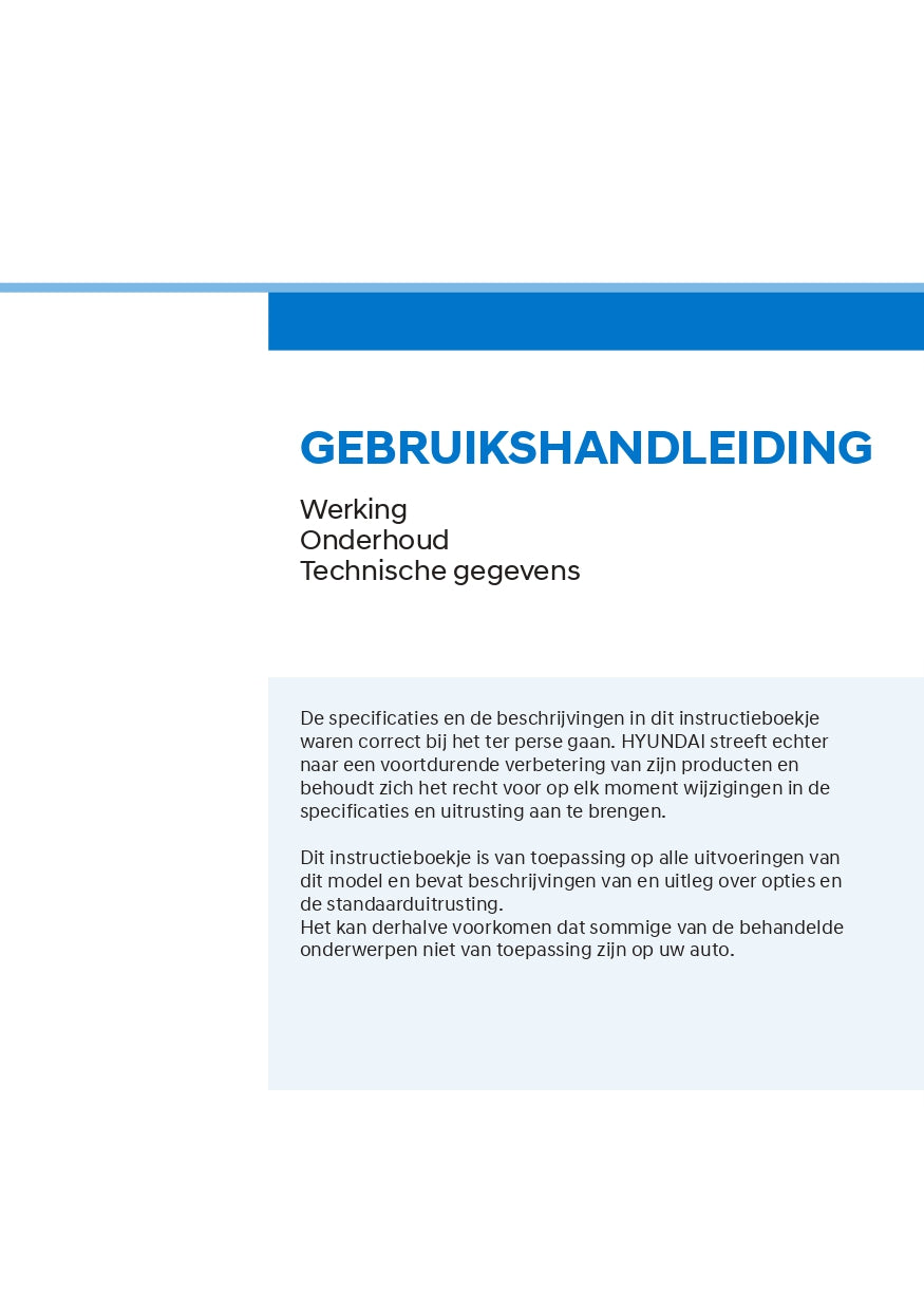 2021-2022 Hyundai Tucson Hybrid/Tucson Plug-in Hybrid Owner's Manual | Dutch