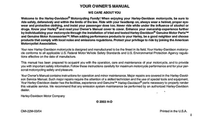 2004 Harley-Davidson Touring Owner's Manual | English