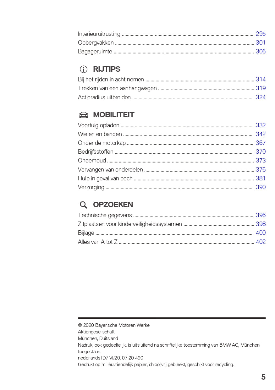 2021-2023 BMW iX3 Owner's Manual | Dutch