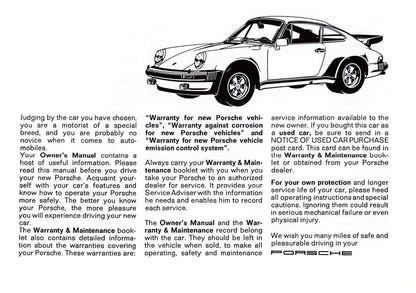 1983 Porsche 911 Turbo Bedienungsanleitung | Englisch