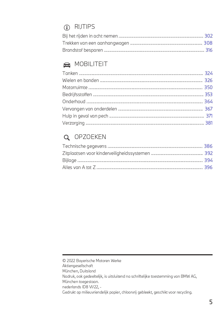 2022 BMW 2 Series Active Tourer Owner's Manual | Dutch