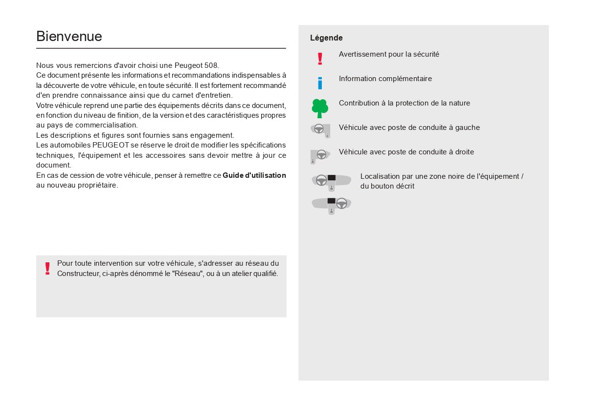 2023-2024 Peugeot 508/508SW Owner's Manual | French