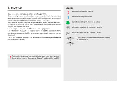 2023-2024 Peugeot 508/508SW Owner's Manual | French