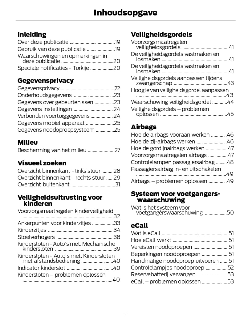 2024-2025 Ford Kuga Owner's Manual | Dutch