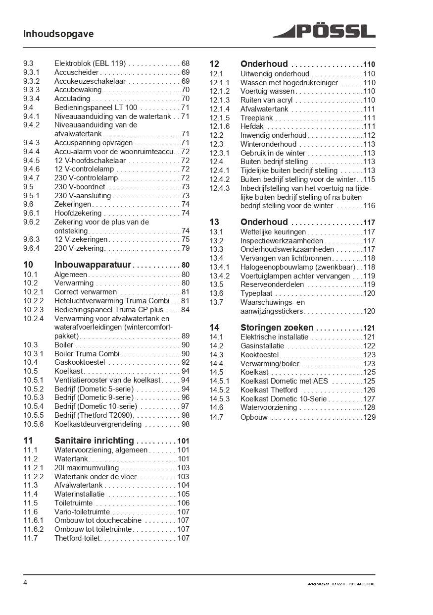 2019-2021 Pössl 2WIN Plus Owner's Manual | Dutch