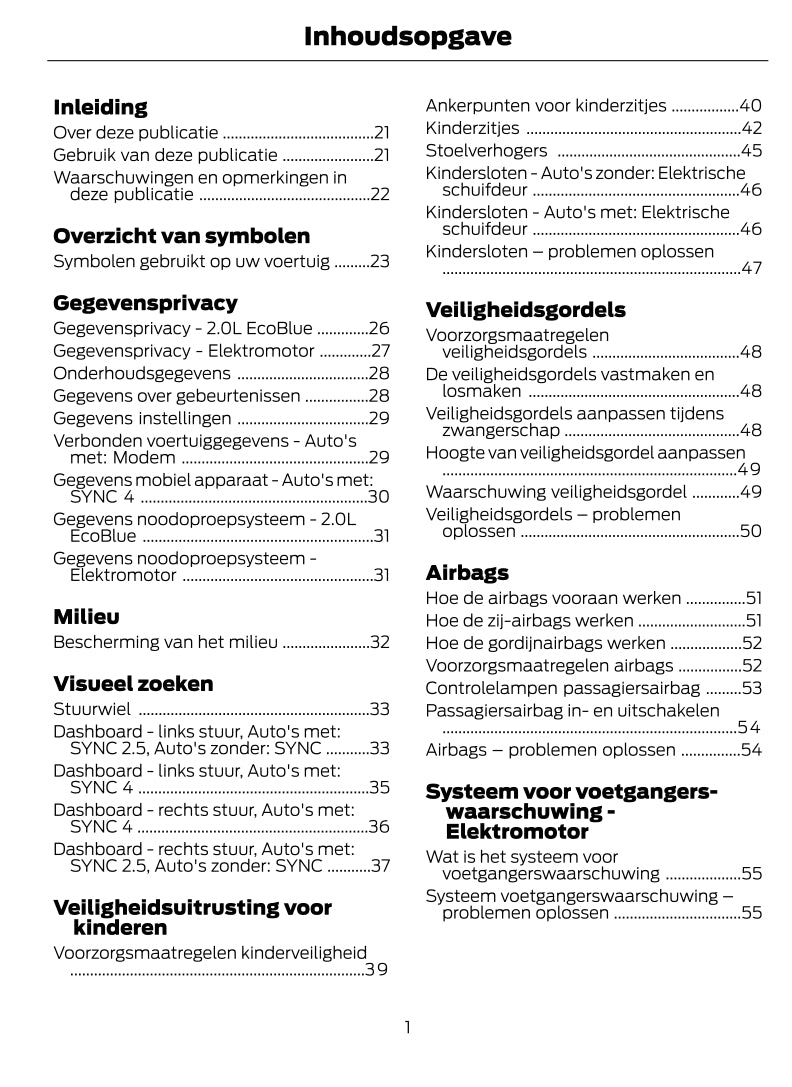 2022-2023 Ford Transit Bedienungsanleitung | Niederländisch