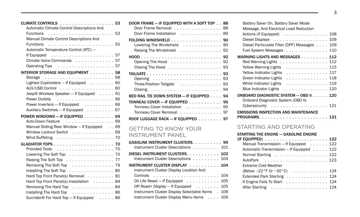 2023 Jeep Gladiator Owner's Manual | English