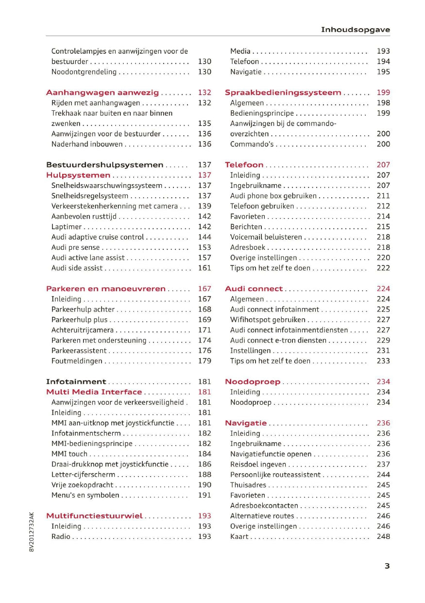 2019 Audi A3 Owner's Manual | Dutch