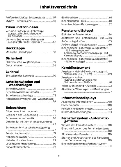 2021-2023 Ford Transit Custom Bedienungsanleitung | Deutsch