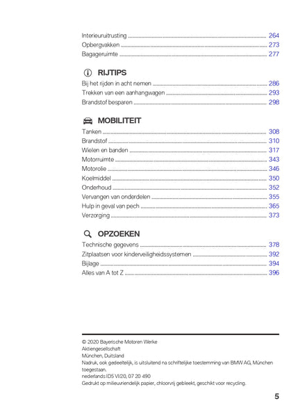 2020-2021 BMW X3 Owner's Manual | Dutch