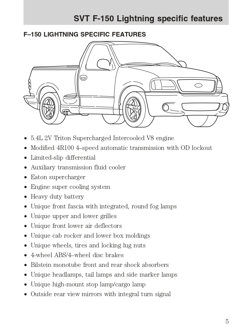 2004 Ford SVT F-150 Ergänzendes Anleitung | Englisch