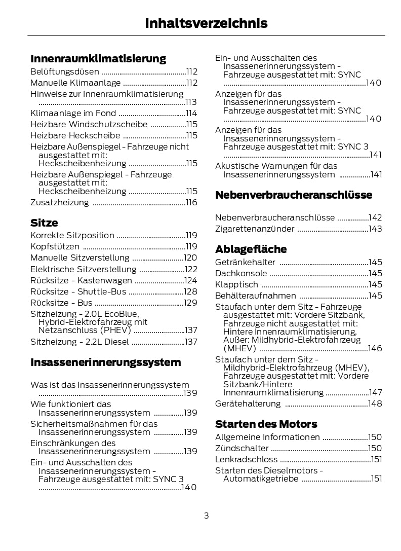 2021-2023 Ford Transit Custom Bedienungsanleitung | Deutsch