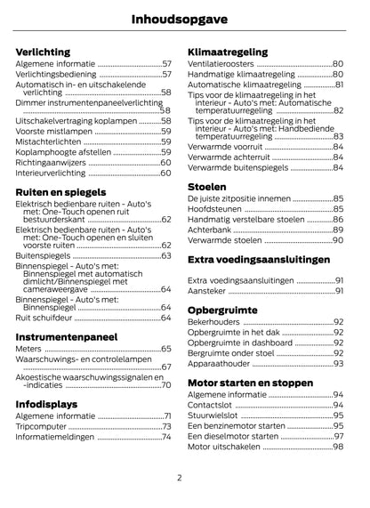 2021-2023 Ford Tourneo Courier/Transit Courier Owner's Manual | Dutch