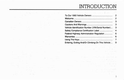 1993 Ford L-Series Owner's Manual | English