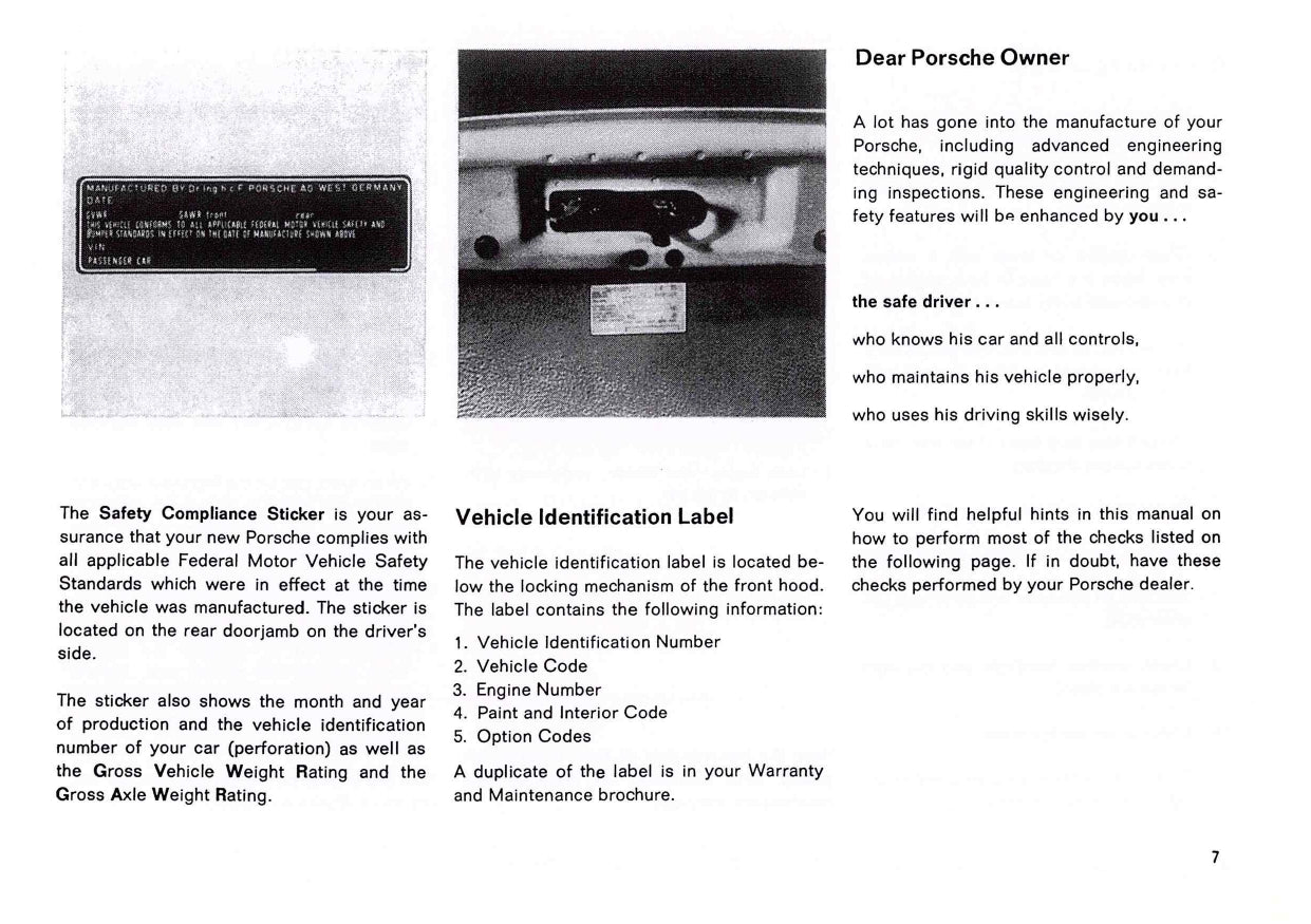 1983 Porsche 911 Turbo Owner's Manual | English