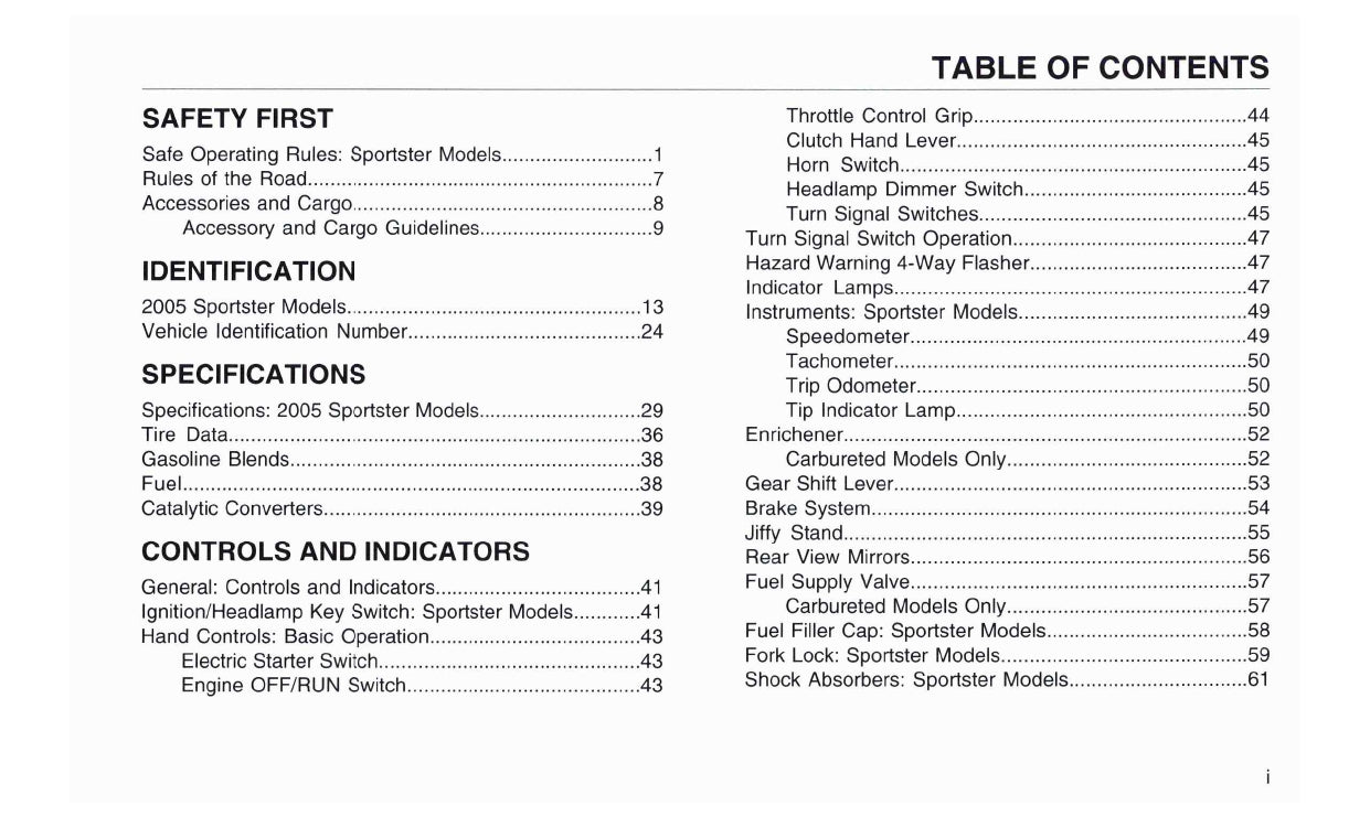 2005 Harley-Davidson Sportster Owner's Manual | English