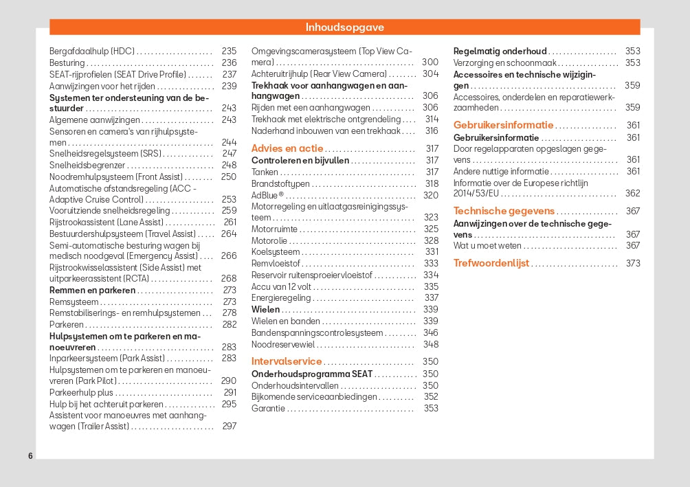 2022 Seat Ateca Owner's Manual | Dutch