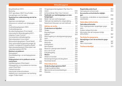 2022 Seat Ateca Owner's Manual | Dutch