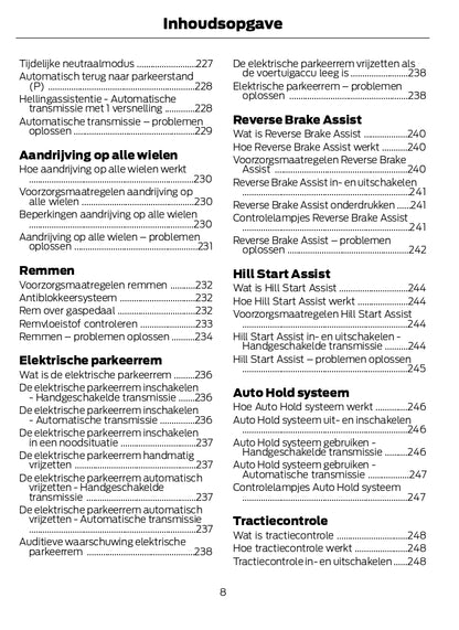 2024-2025 Ford Kuga Owner's Manual | Dutch