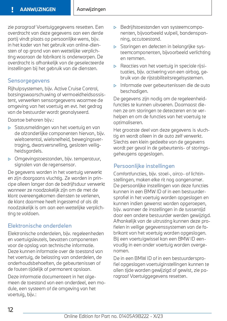 2023-2024 BMW M3 Touring Owner's Manual | Dutch