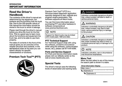 2015-2018 Mack Pinnacle Owner's Manual | English