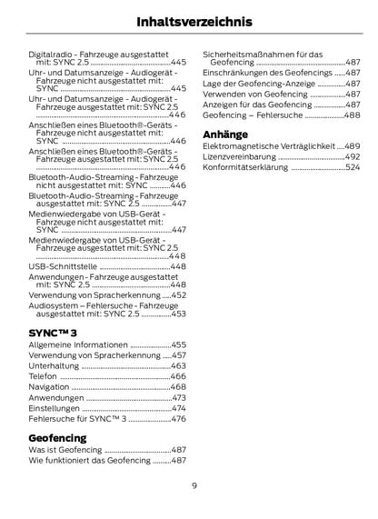 2021-2023 Ford Transit Custom Bedienungsanleitung | Deutsch