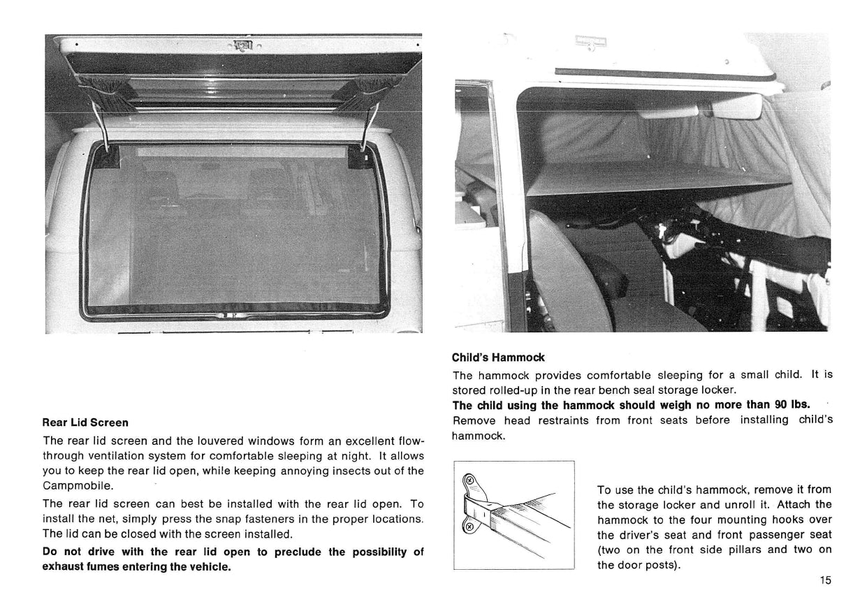 1975 Volkswagen Campmobile Owner's Manual | English