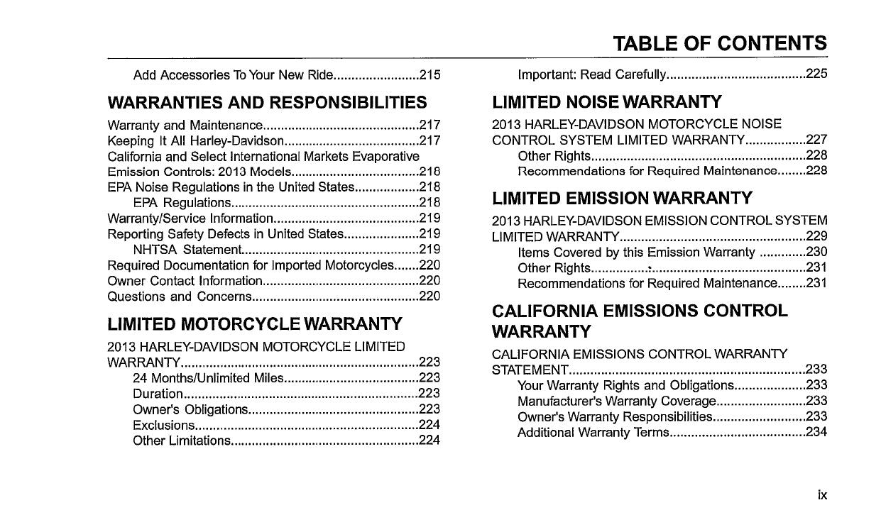 2013 Harley-Davidson Trike Owner's Manual | English