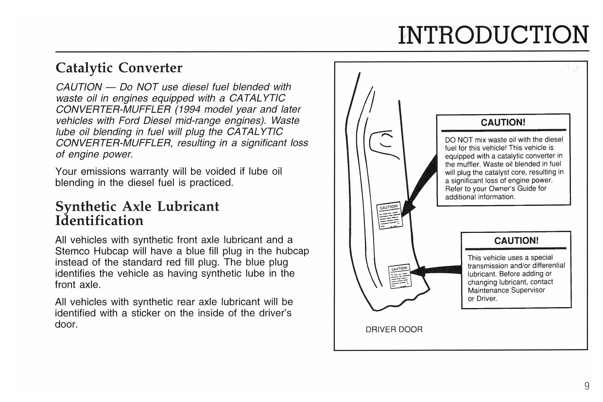 1998 Ford F&B Diesel Owner's Manual | English