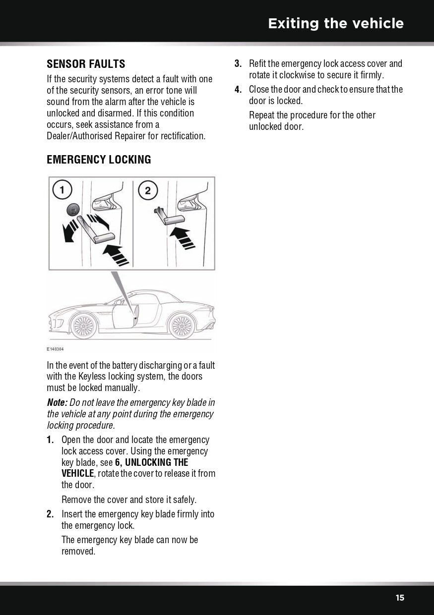 2014 Jaguar F-Type Owner's Manual | English