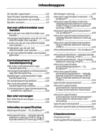 2024-2025 Ford Kuga Owner's Manual | Dutch