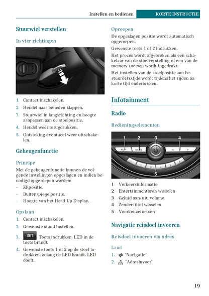 2020 Mini Clubman Owner's Manual | Dutch